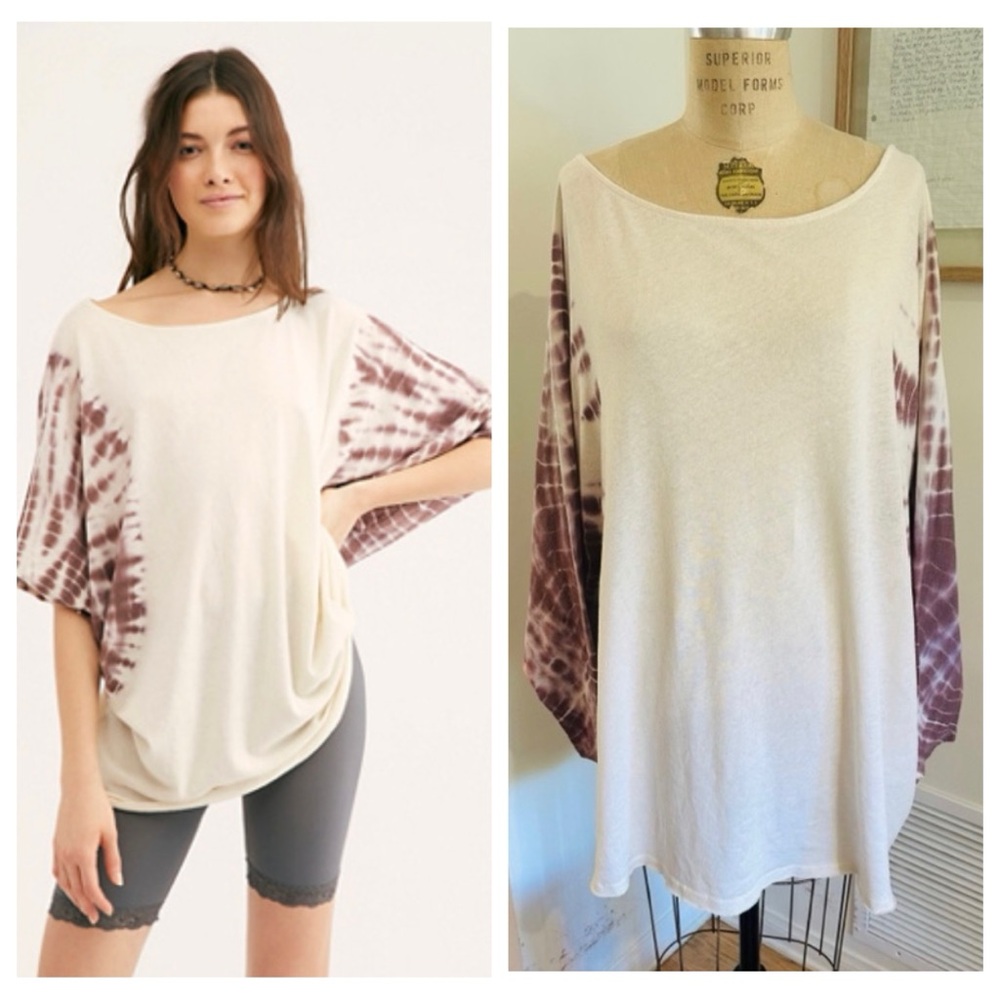 We The Free x Free People Shaka Tie-Dye Tunic Tee w/ Open Back, Large